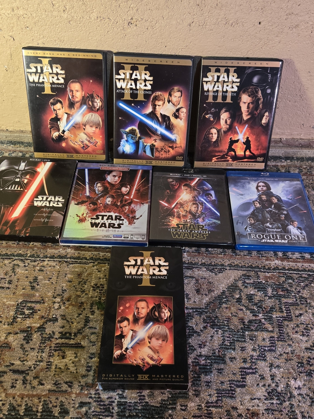 Star Wars VHS Blu-ray/DVD Lot Original Trilogy Blu Ray Prequals Dvd And More
